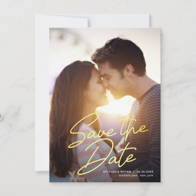 Save the Date Smooth Handwritten Summer Script Invitation (Front)