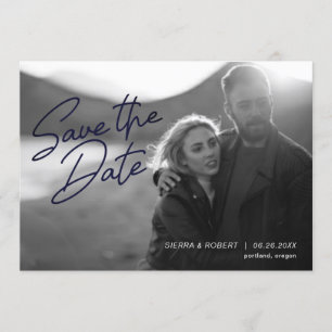 Save the Date Smooth Script Wedding Announcement