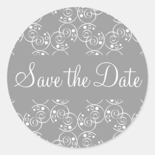 Save the Date Spiral Swirls Envelope Sticker Seal