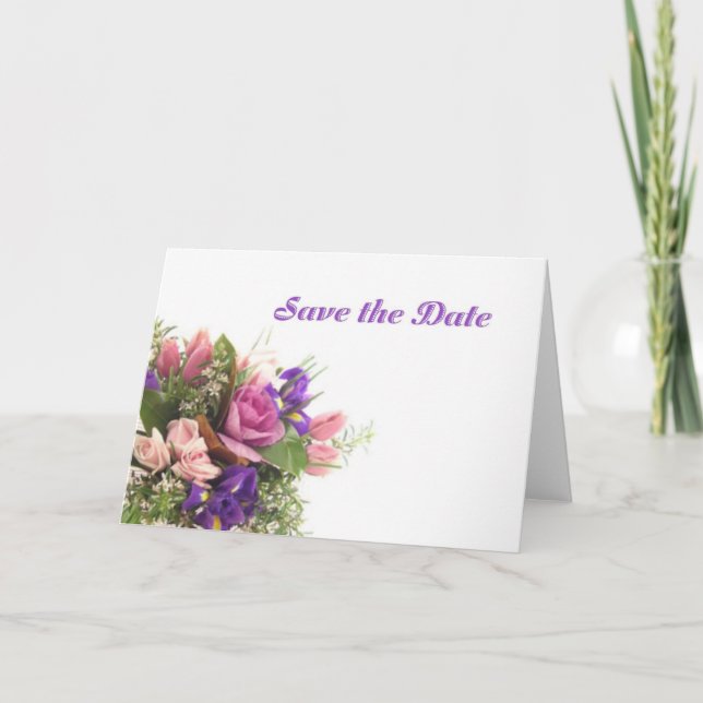 Save the Date Spring Flowers Card (Front)