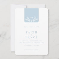 SAVE THE DATE spring garden twig logo pale blue