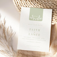 SAVE THE DATE spring garden twig logo sage green