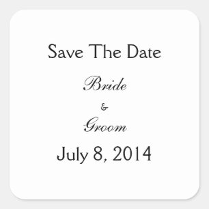Save The Date Square Sticker