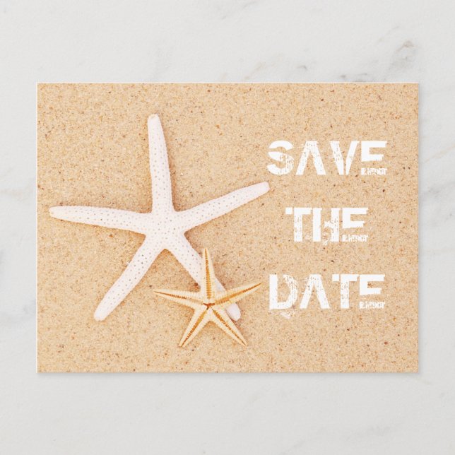 Save the Date Starfish Postcard (Front)