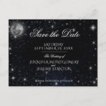 Save the Date Starry Night Announcement Postcard<br><div class="desc">A starry night Save the Date postcard with a moon. A timeless and elegant design for your special day.</div>