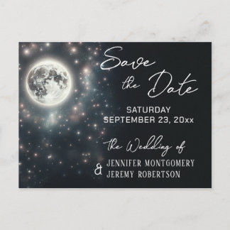 Save the Date Starry Night Announcement Postcard