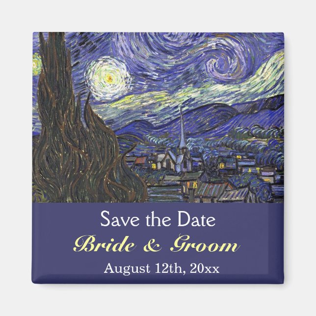 Save the date, Starry Night Magnet (Front)