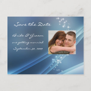 Save the Date Stars Photo Postcard