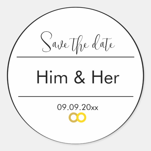 Save The Date Sticker Editable (Front)