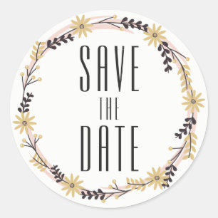 Save the Date Sticker - Rustic