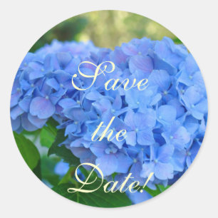 Save the Date! stickers Blue Hydrangea Flowers