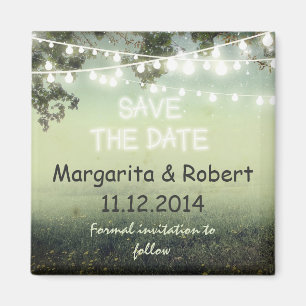 save the date string lights magnets