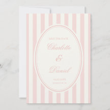 Save the Date Stripe Custom Pastel Pink