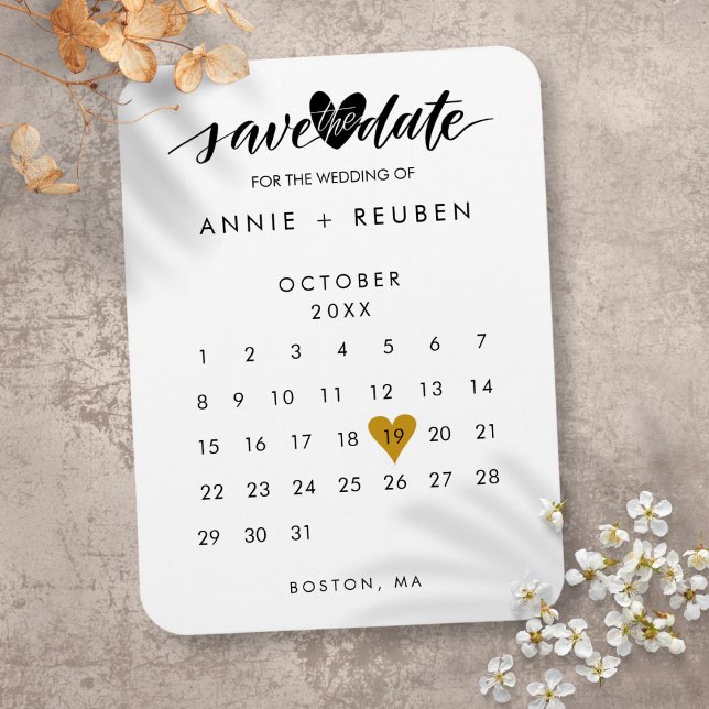 Save the Date Stylish Chic Calendar Magnet (Save the Date Stylish Chic Calendar Magnet)