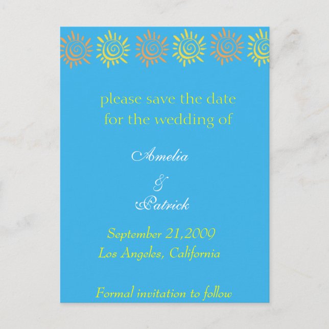 Save the Date - Summer Suns Postcard (Front)