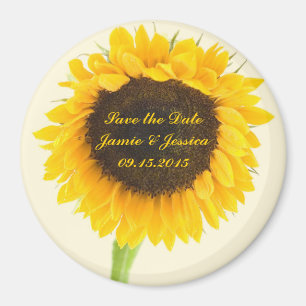 Save the Date Sunflower Magnet