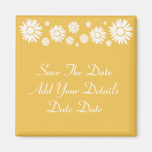 Save The Date Sunflower Summer Sun Magnet (Front)