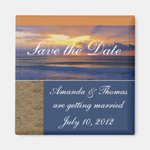 Save the Date Sunrise Wedding Announcement  Magnet