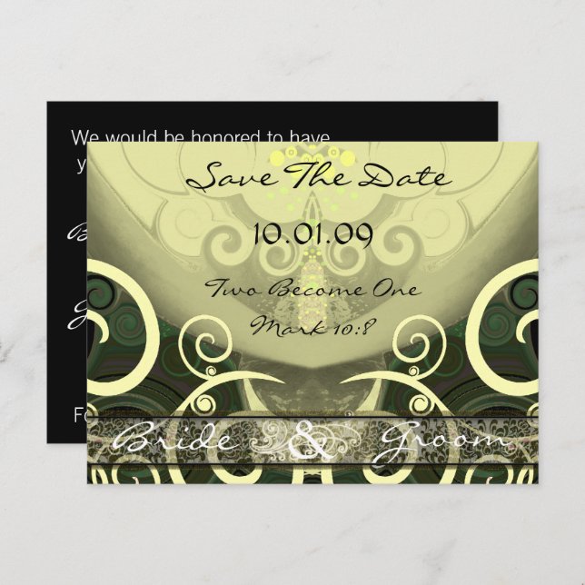 Save the Date Swirled Cala Lily Postcard (Front/Back)