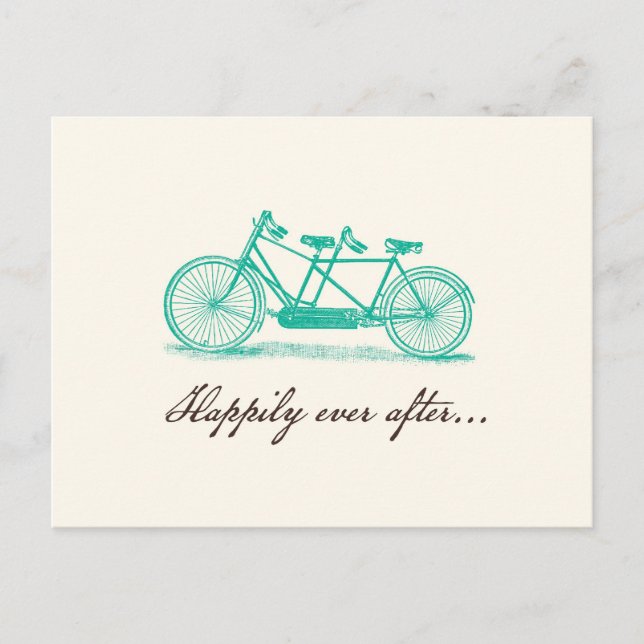 Save the Date-Tandem Bike Postcard (Front)