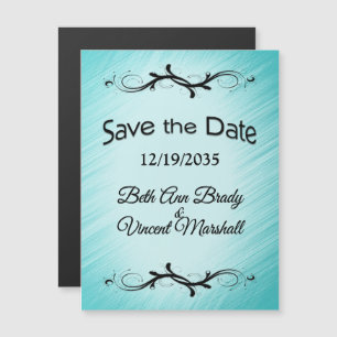 Save the Date Teal Magnetic Invitation