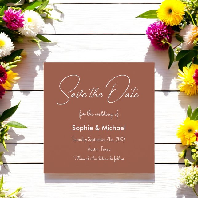 Save the Date Terracotta Wedding Invitation (Creator Uploaded)