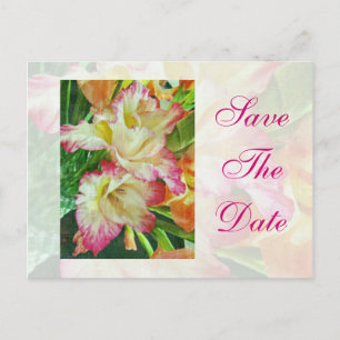 Save The Date Textured Gladiola Announcement Postcard