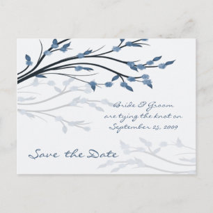 Save the Date - Tree Branch Silhouette Postcard