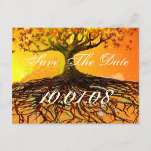 Save The Date Tree Roots of Love Announcement Postcard