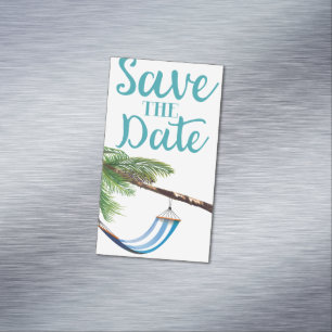 Save The Date Tropical Paradise Magnetic Business Card