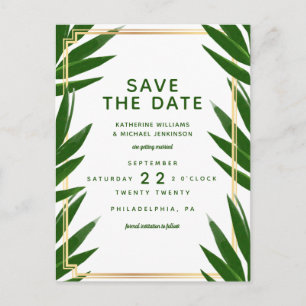 Save The Date Tropical Wedding Postcard