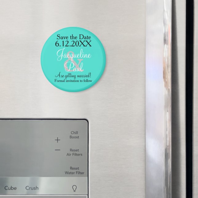 Save the Date Turquoise Magnets (In Situ (Fridge))