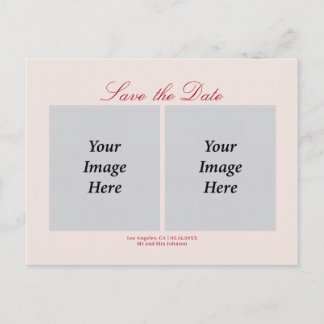 Save the Date Two Photos Custom Location Date Postcard