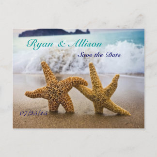 Save the Date Two Starfish Postcard