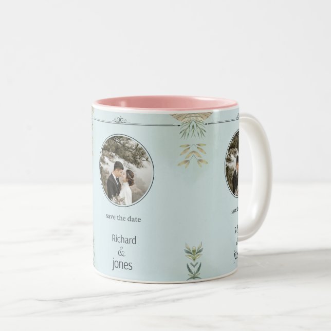 save the date  Two-Tone coffee mug (Front Right)