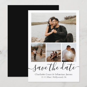 Save The Date Typography Personalised 4 Photo