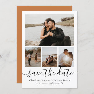 Save The Date Typography Personalised 4 Photo