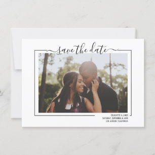 Save The Date Typography Photo Wedding Card