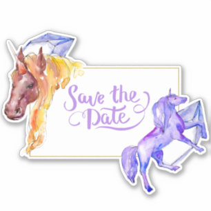 Save The Date Unicorn Contour