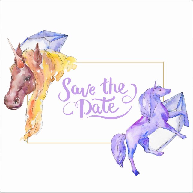 Save The Date Unicorn Contour Sticker (Front)