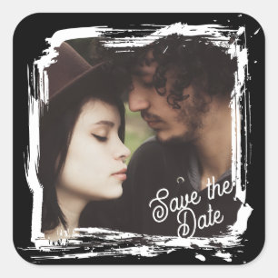 Save the Date   Unique Photo Template Wedding Square Sticker