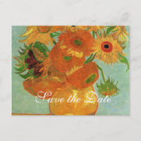 save the date, van Gogh sunflowers