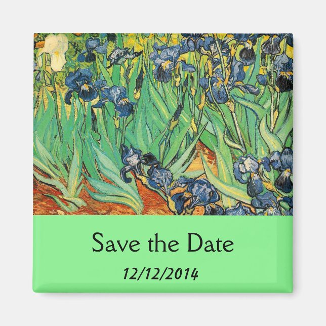 Save the Date, Vincent van Gogh,Irises Magnet (Front)