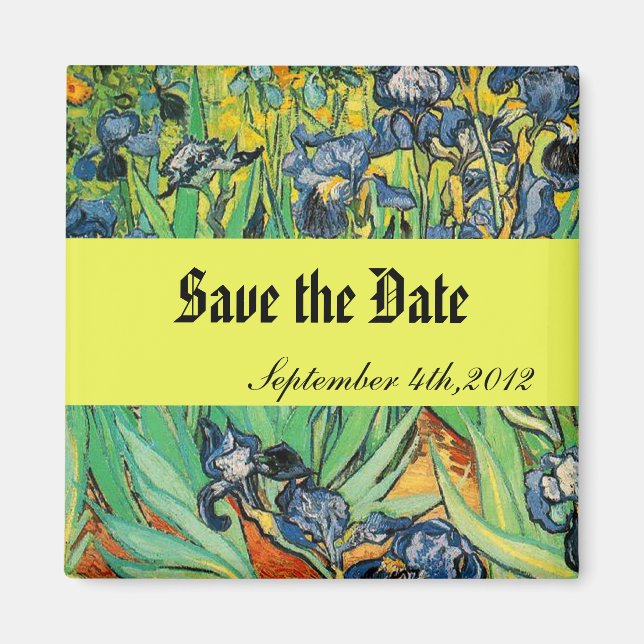 Save the Date, Vincent van Gogh,Irises Magnet (Front)