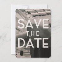 Save the Date Vintage Aircraft Hanger