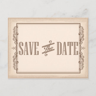 Save the Date Vintage Announcement Postcard