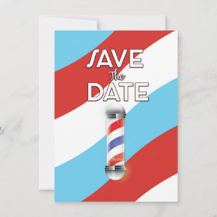 Save the Date Vintage Barber Shop Invitation