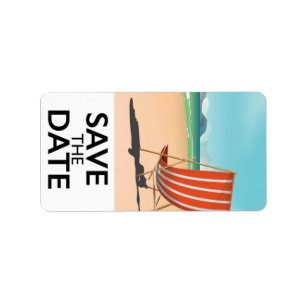 Save the Date vintage Beach Deckchair Label