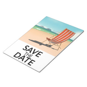 Save the Date vintage Beach Deckchair Notepad