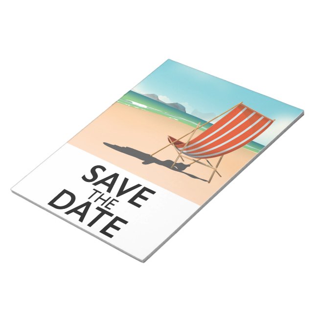 Save the Date vintage Beach Deckchair Notepad (Angled)